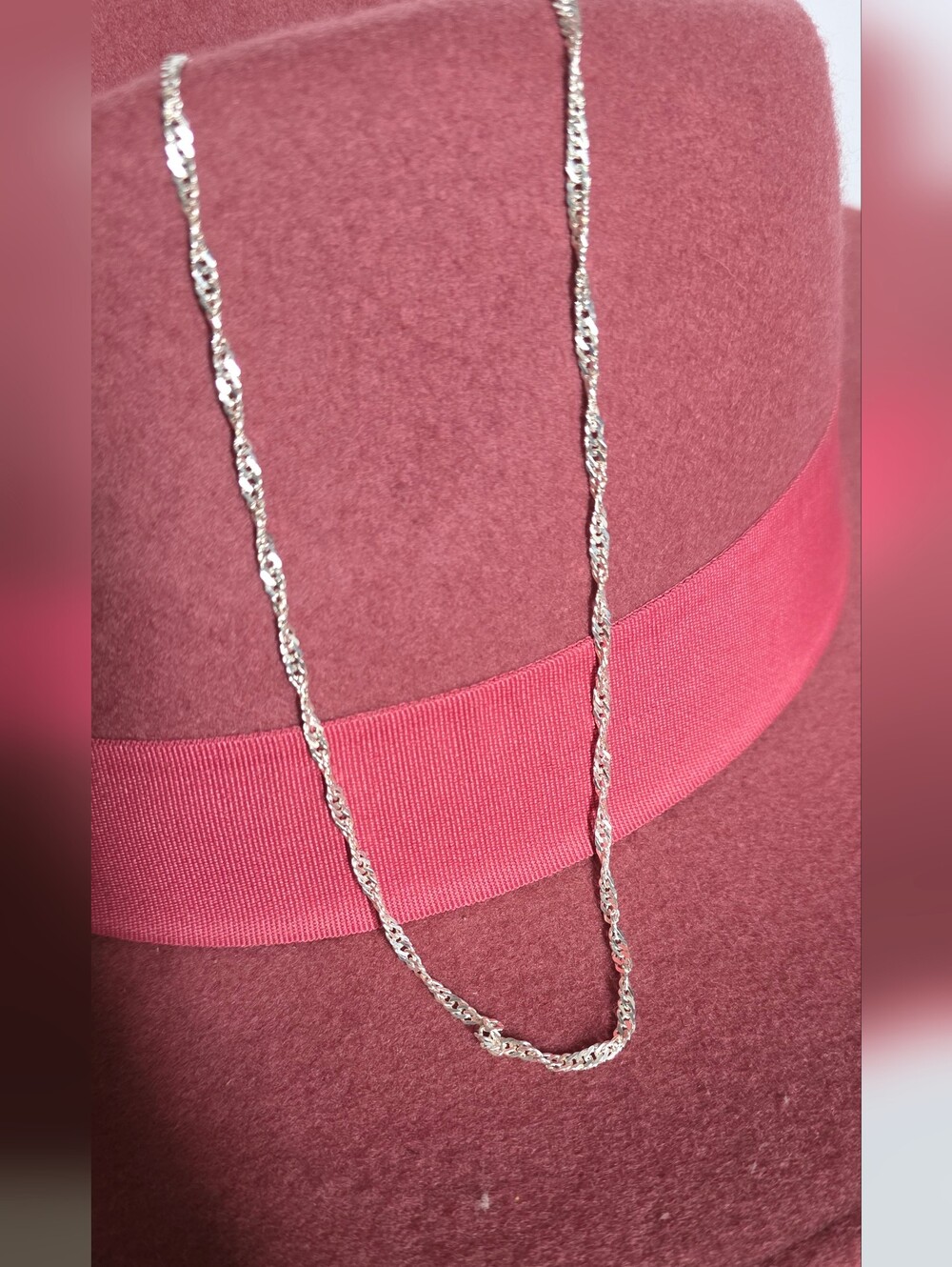 Tailored Real solid silver chain necklace